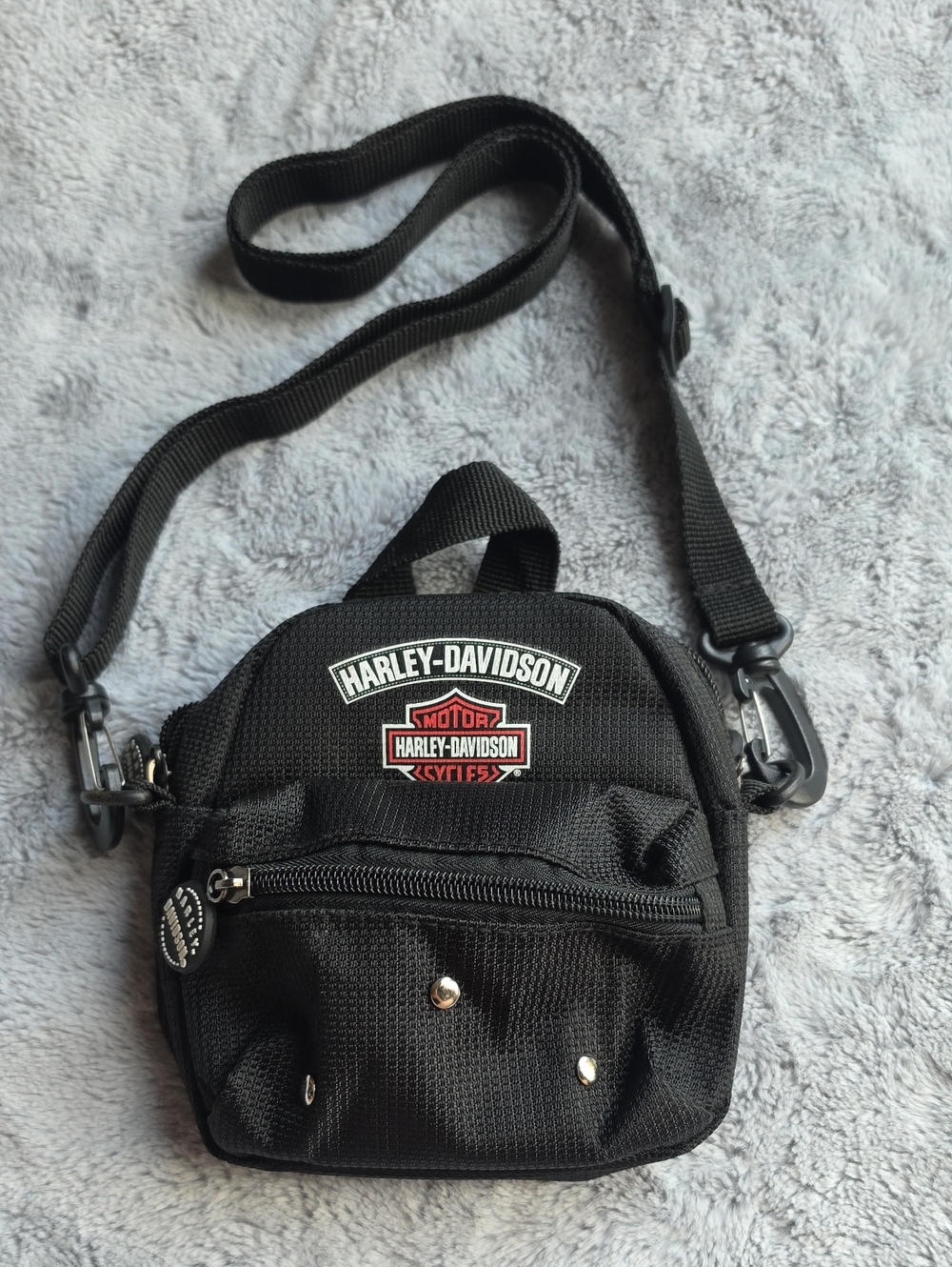 Harley-Davidson Black Mini Crossbody Belt Bag with Red Logo